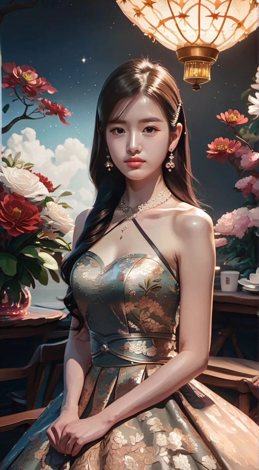 ai character: Tulips background