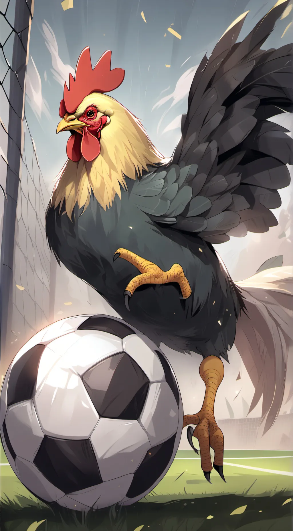 ai character: Kickin Chicken background