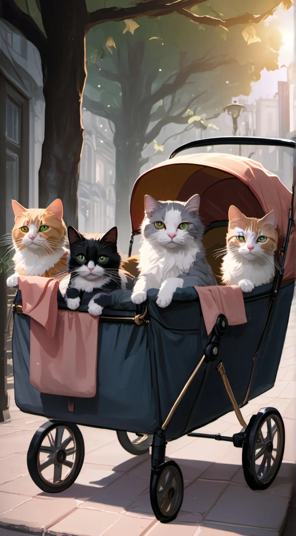 ai character: quad cats background