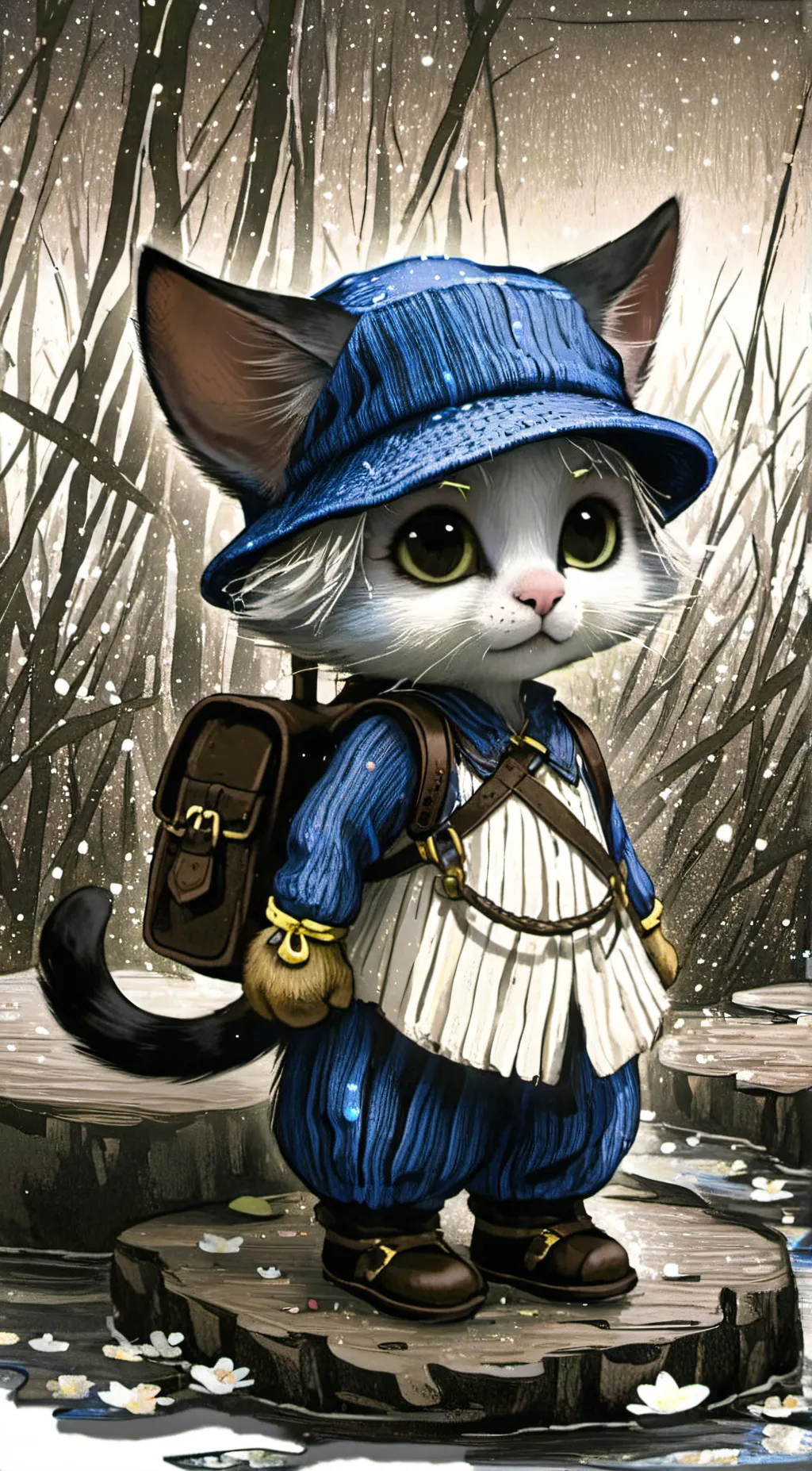 ai character: Smurf cat background