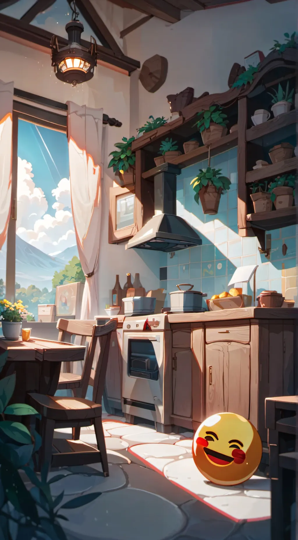 ai character: emoji background