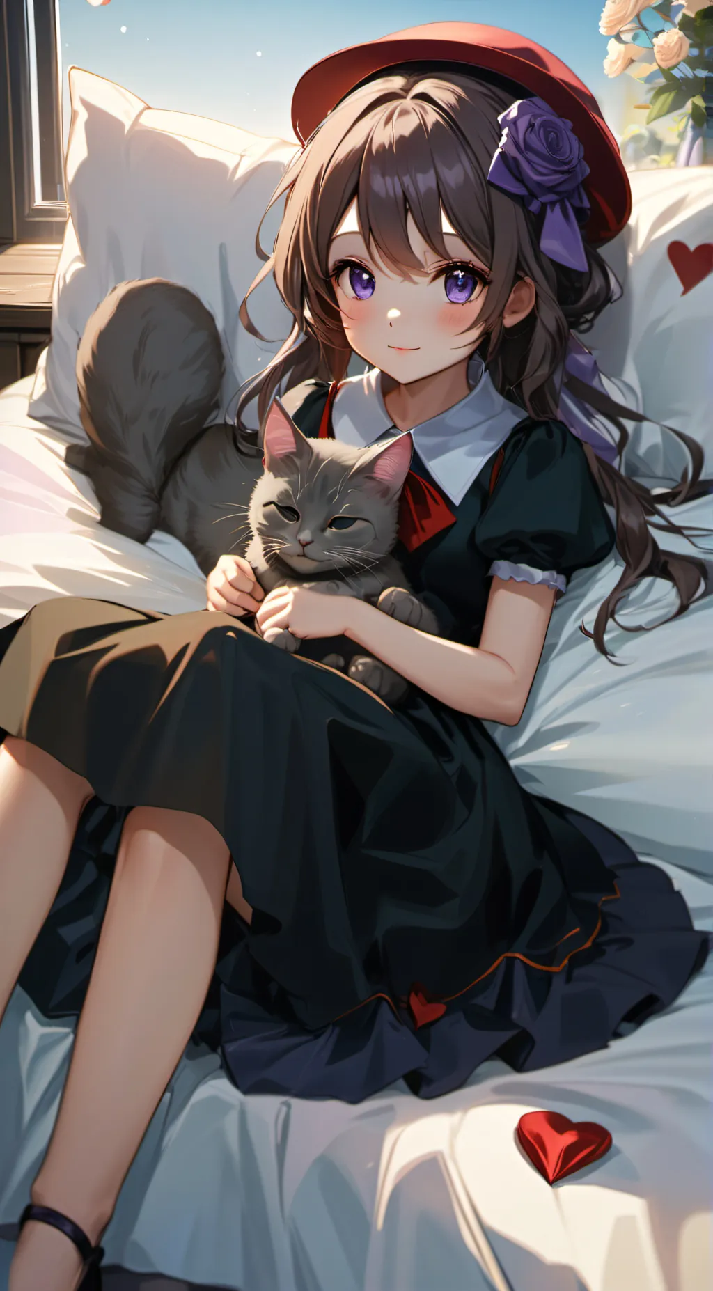 ai character: lilly and catnap💜😺 background