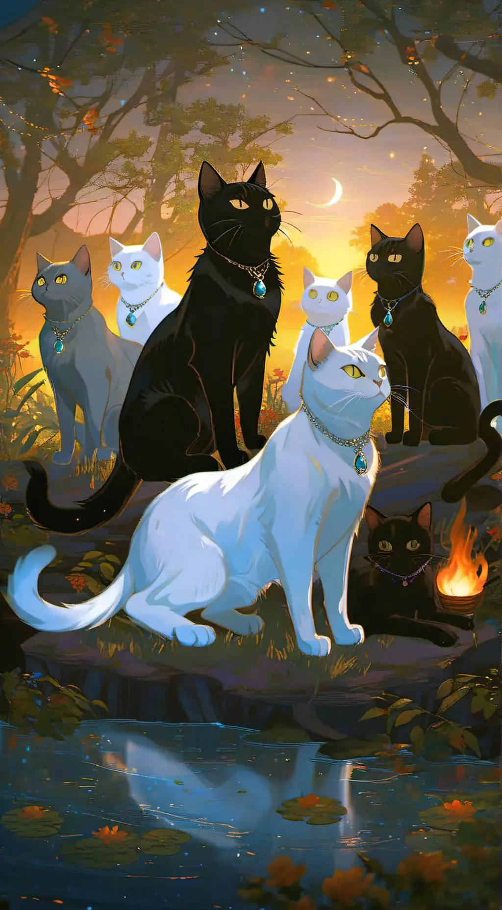 ai character: The 6 element cats background