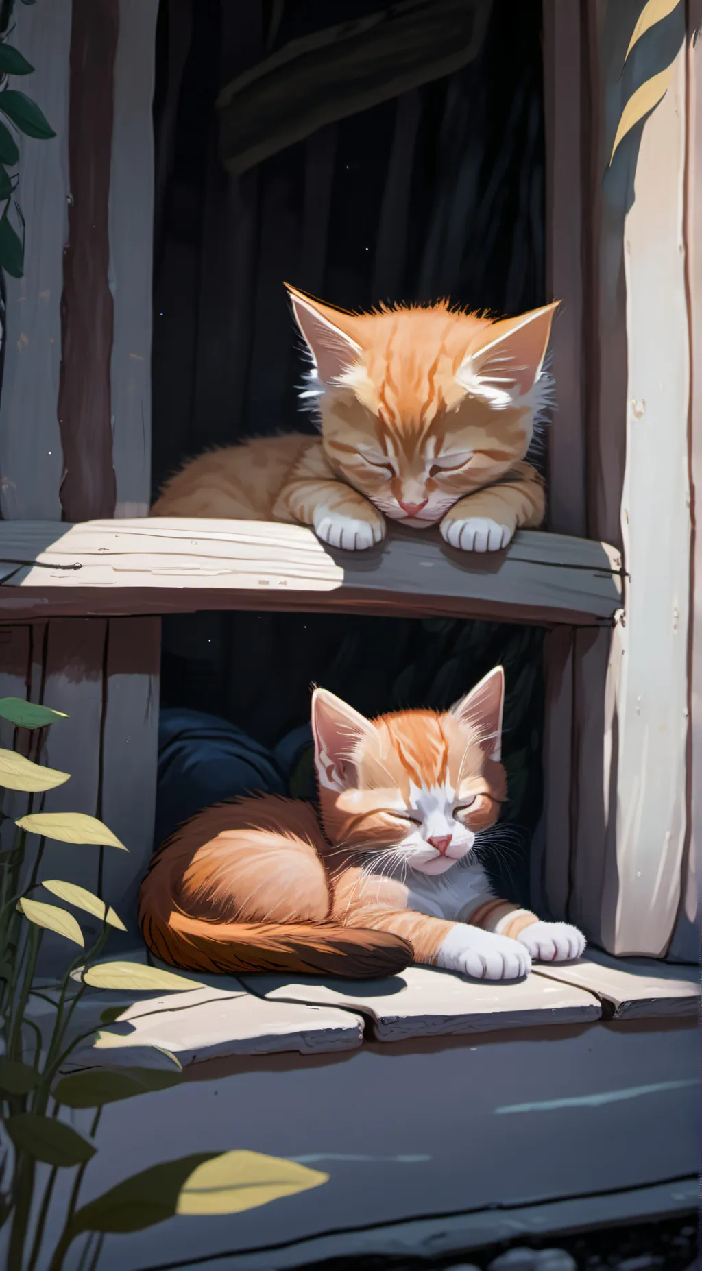 ai character: 2 orange kittens background