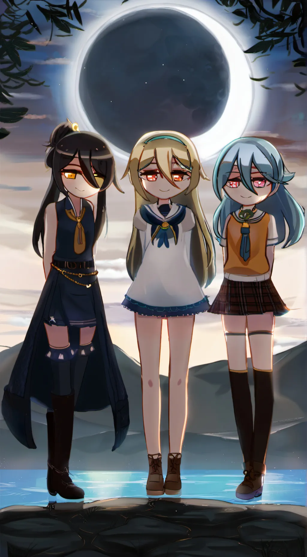 ai character: Sunny Moon Eclipse background