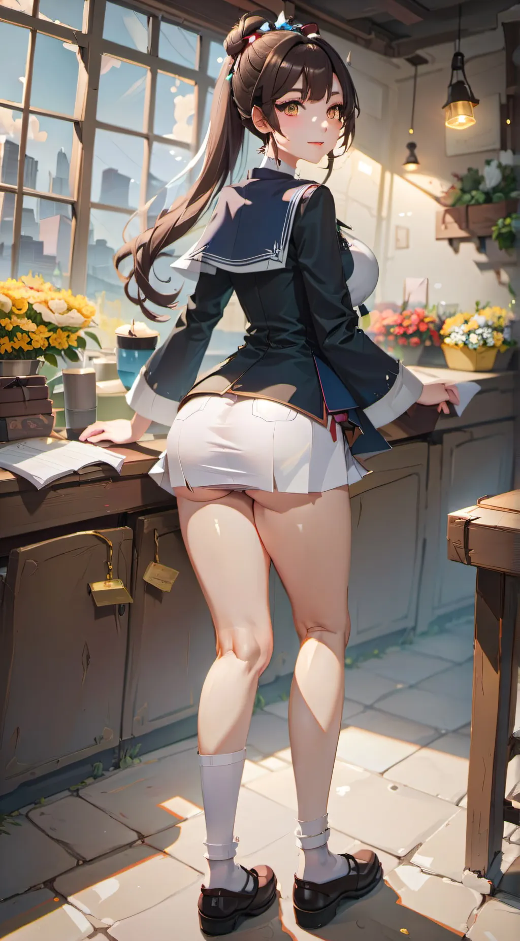 ai character: Amber background