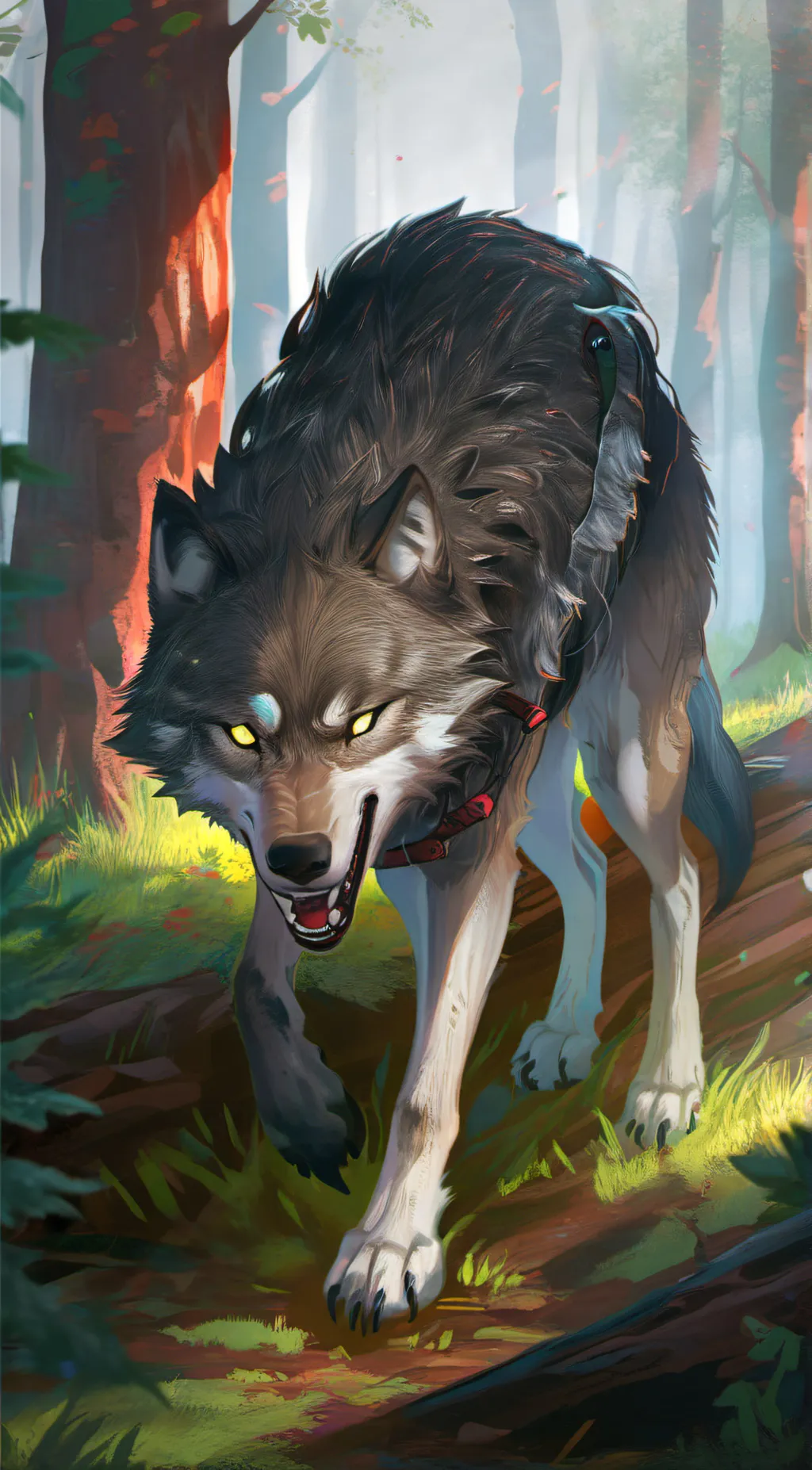 ai character: Angry Wolf  background
