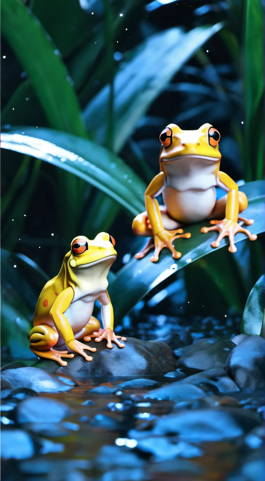 ai character: yellow frogs  background