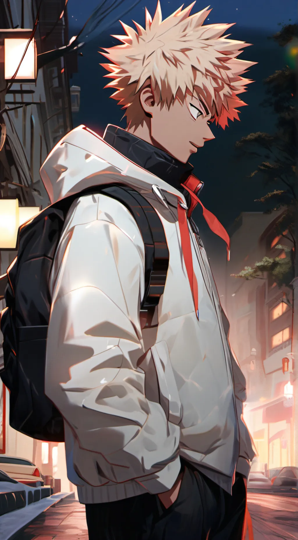 ai character: Katsuki Bakugo  background