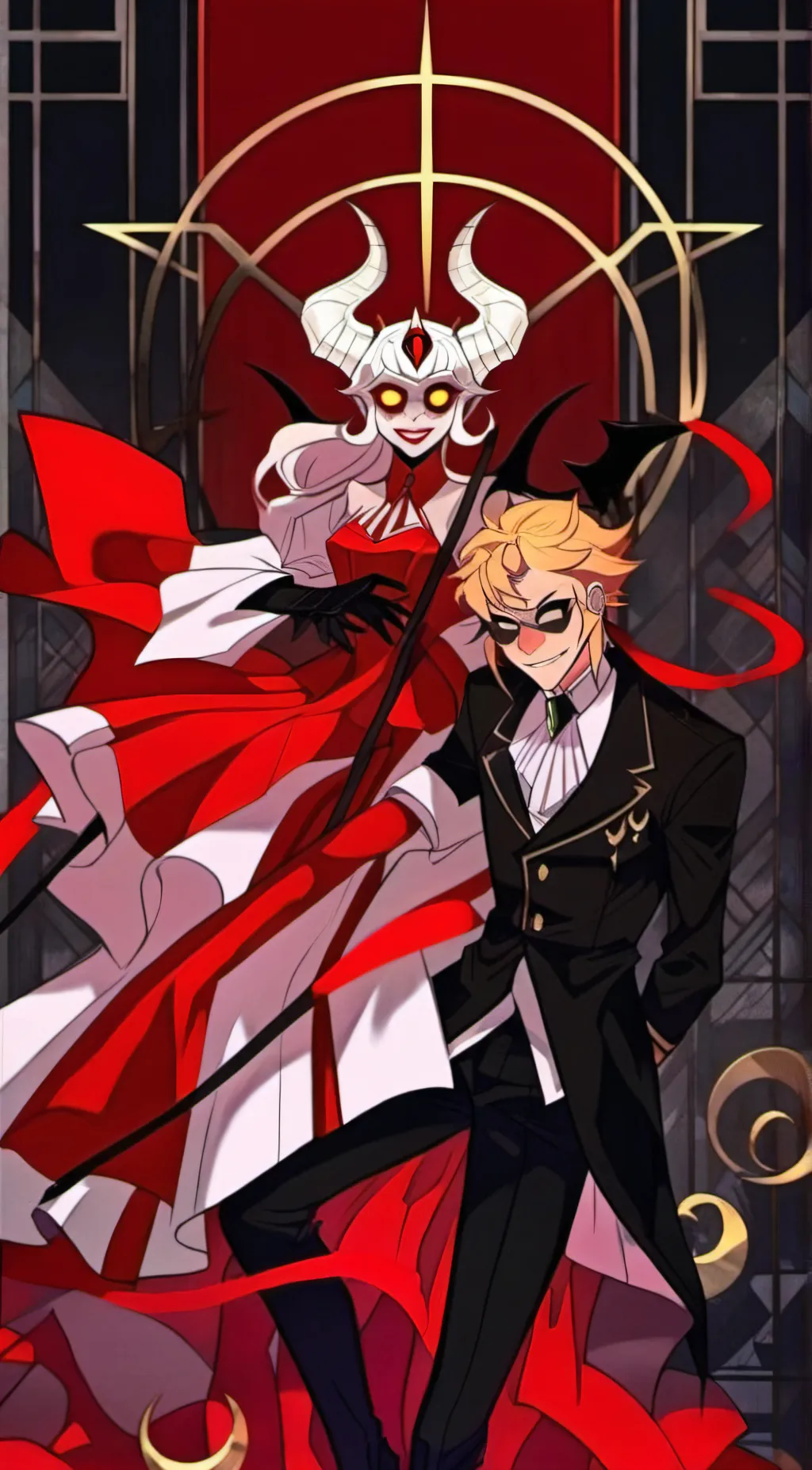 ai character: alastor x lucifer background