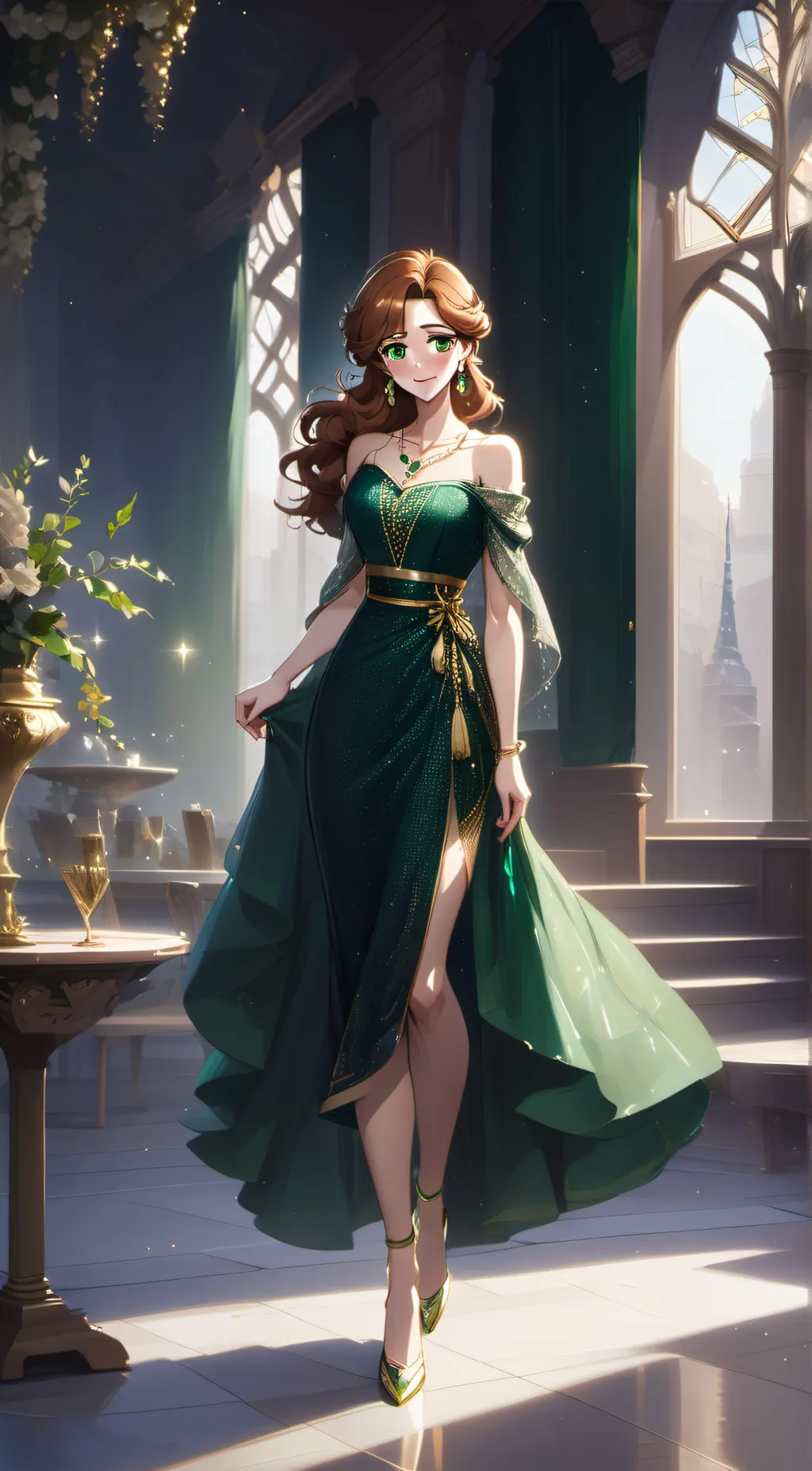 ai character: Clara Afton  background