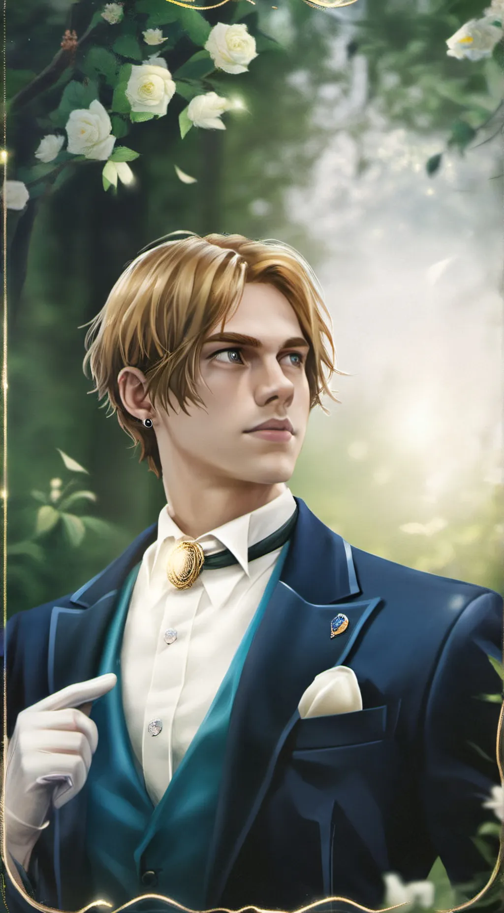 ai character: Violet background