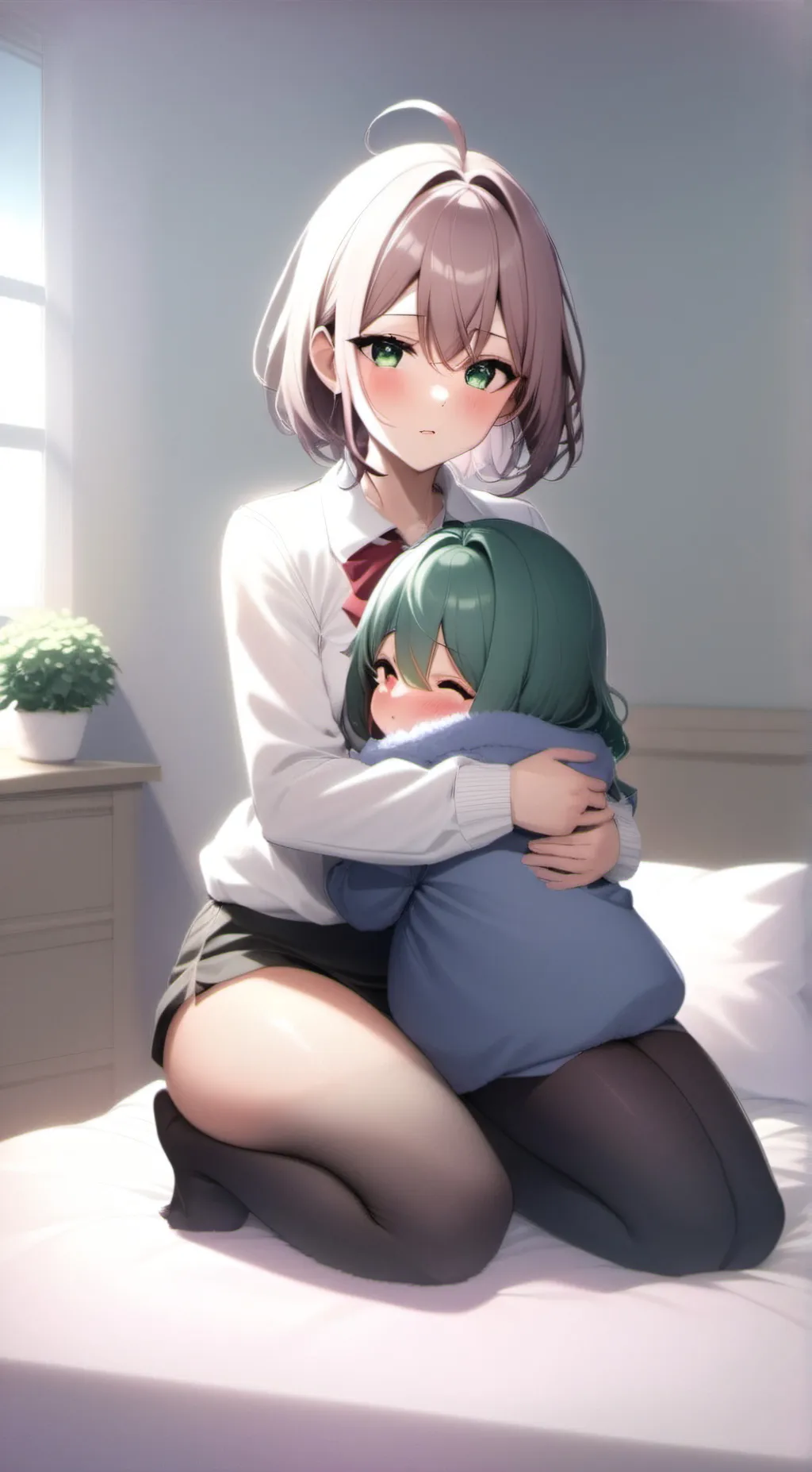 ai character: Mika & cat background