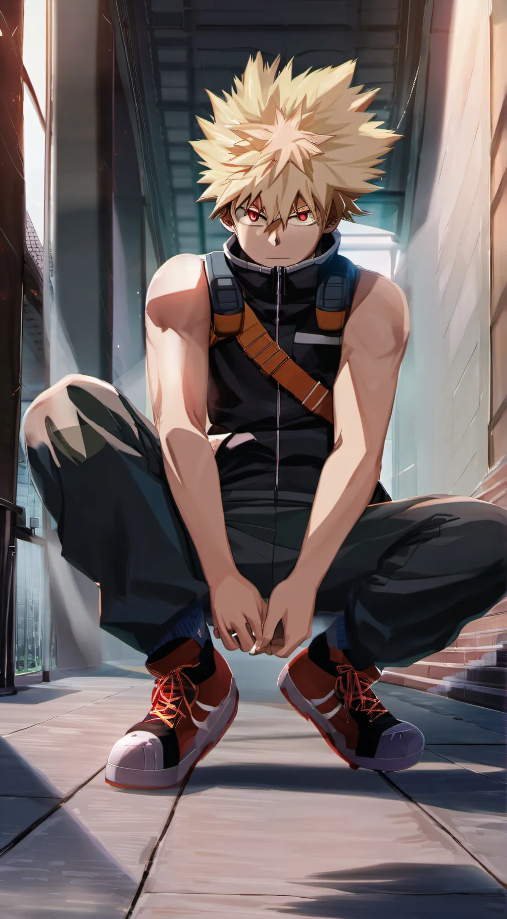ai character: ( kacchan)Bakugo background