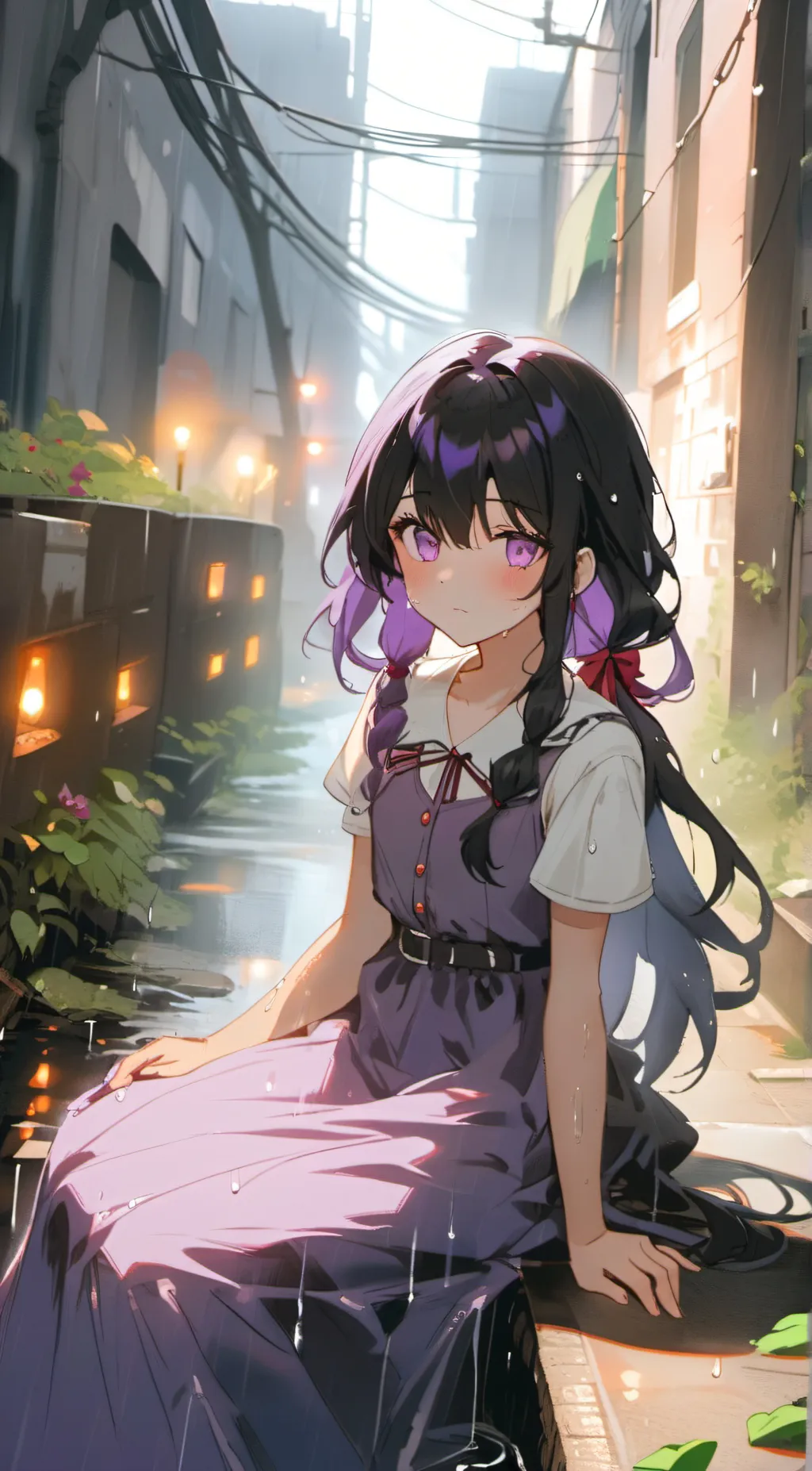 ai character: violet background