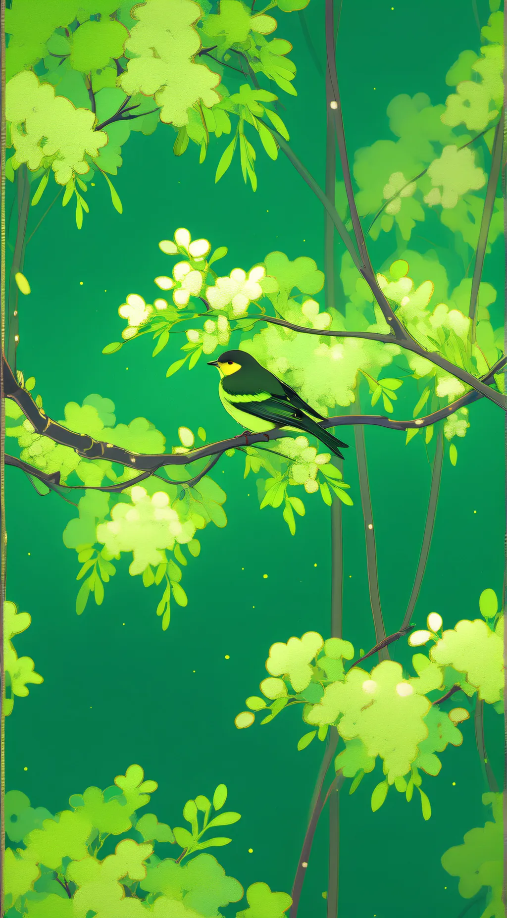 ai character: Green area background