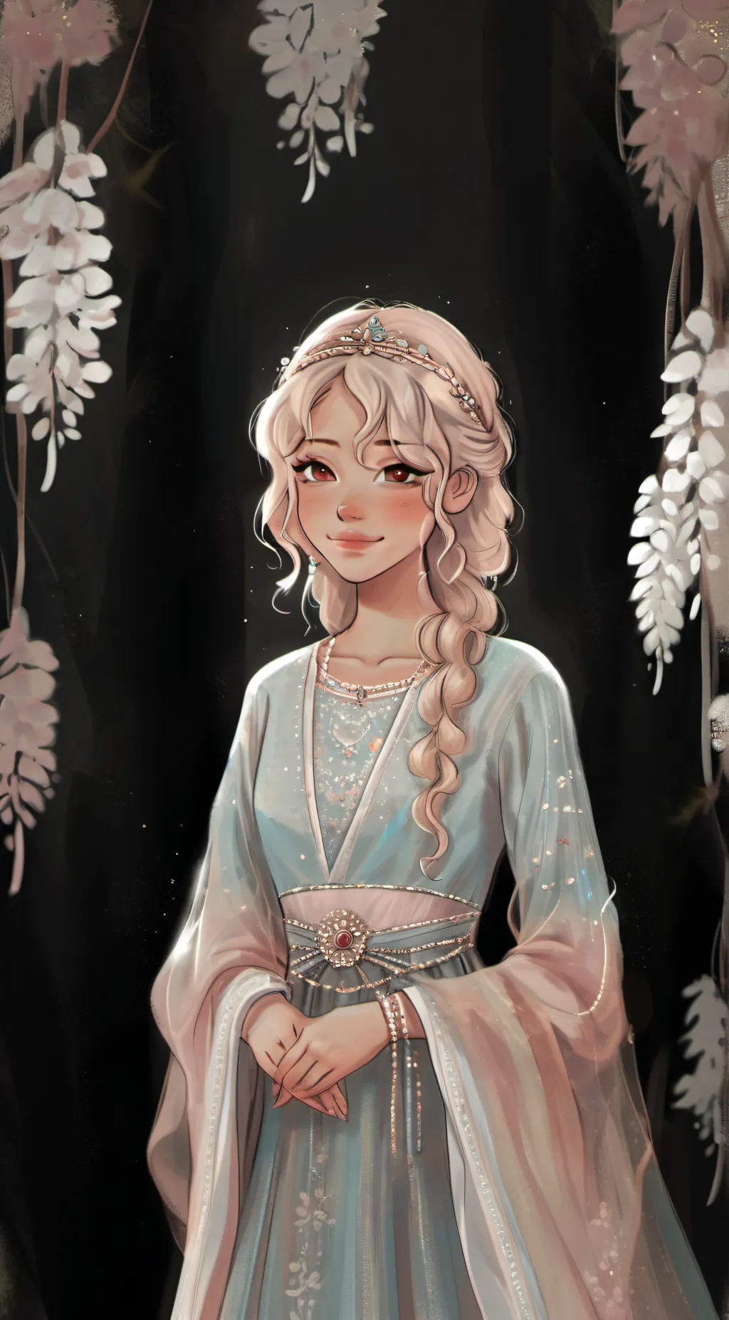 ai character: Violet  background