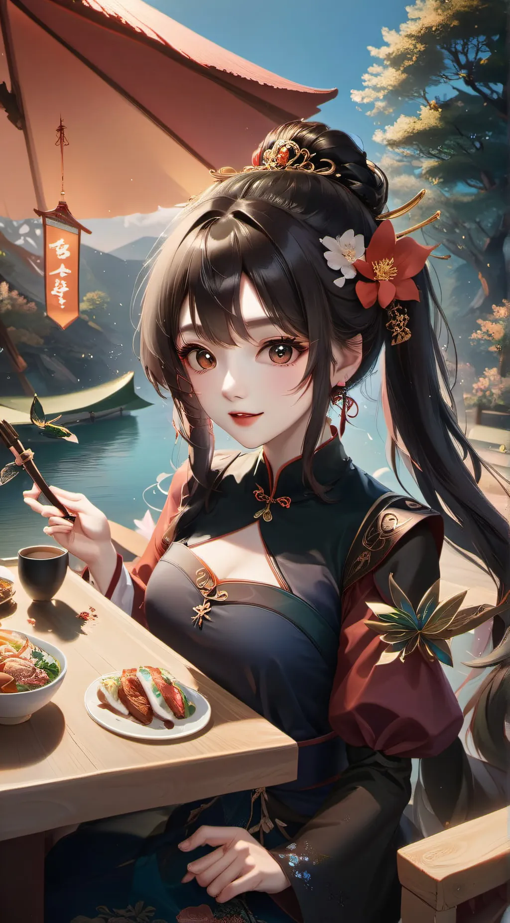 ai character: 宝贝 background