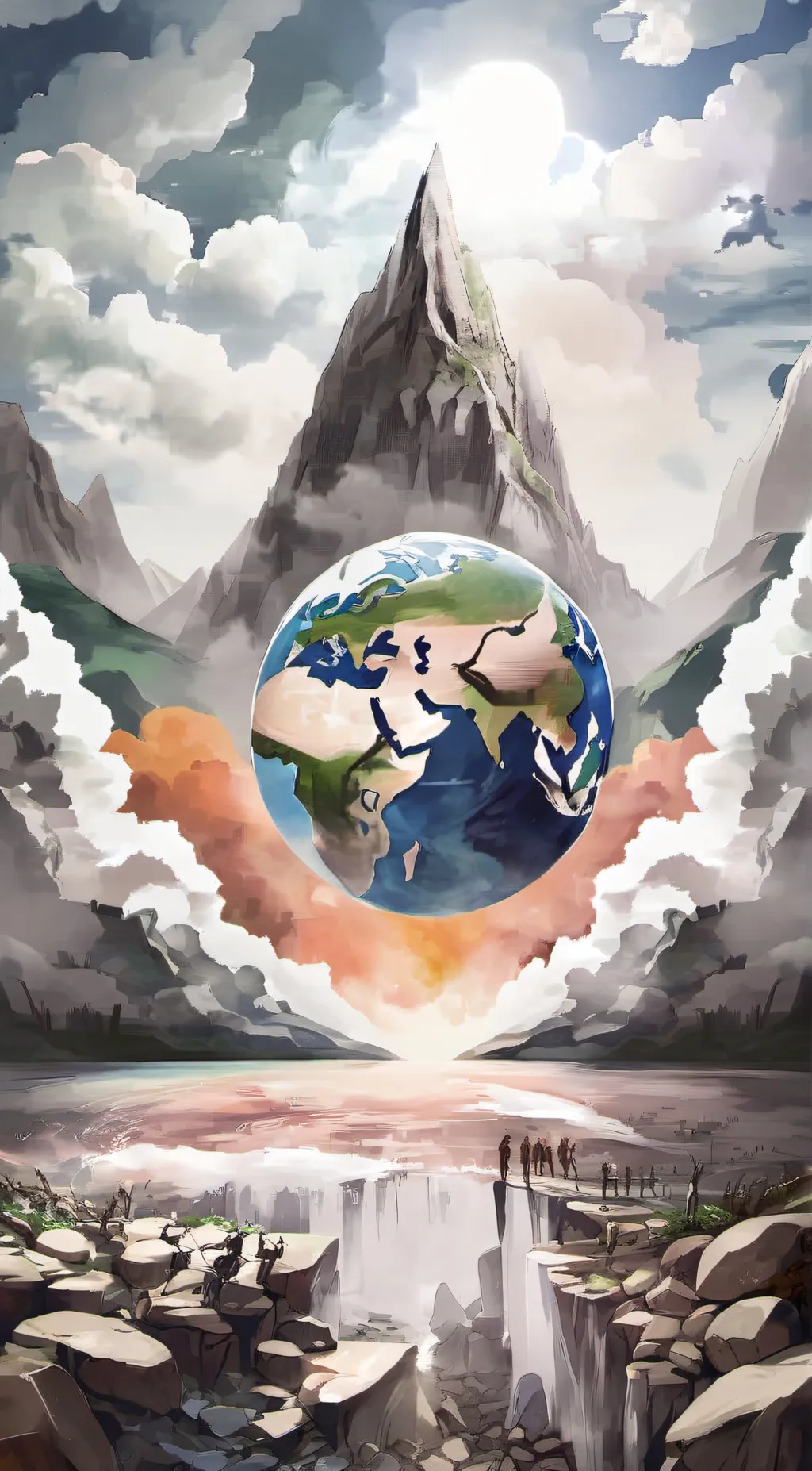 ai character: 4.4 billion earth  background