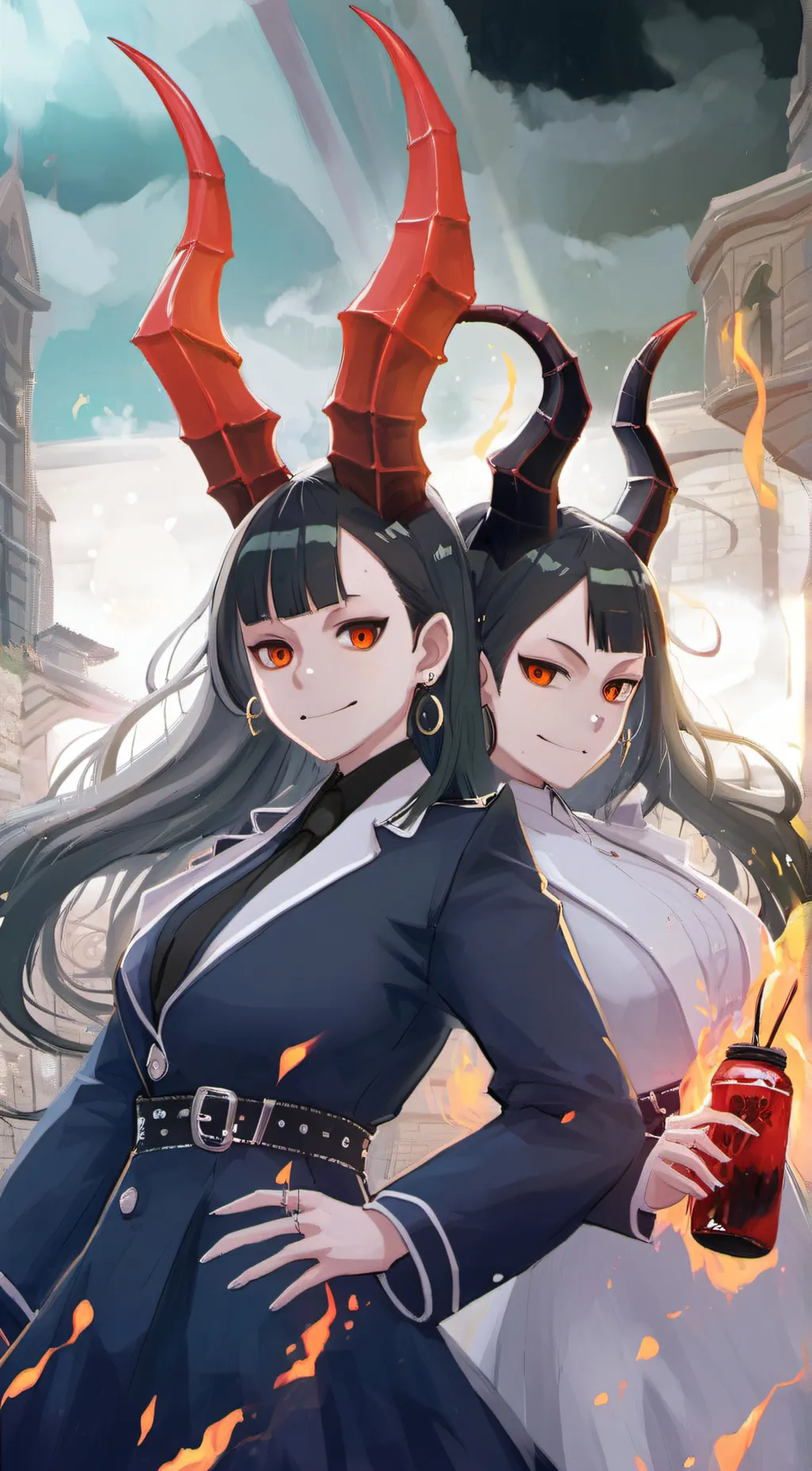 ai character: lilly and Addison  background