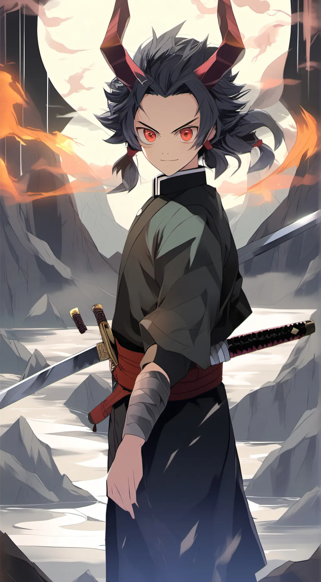ai character: demon slayer background