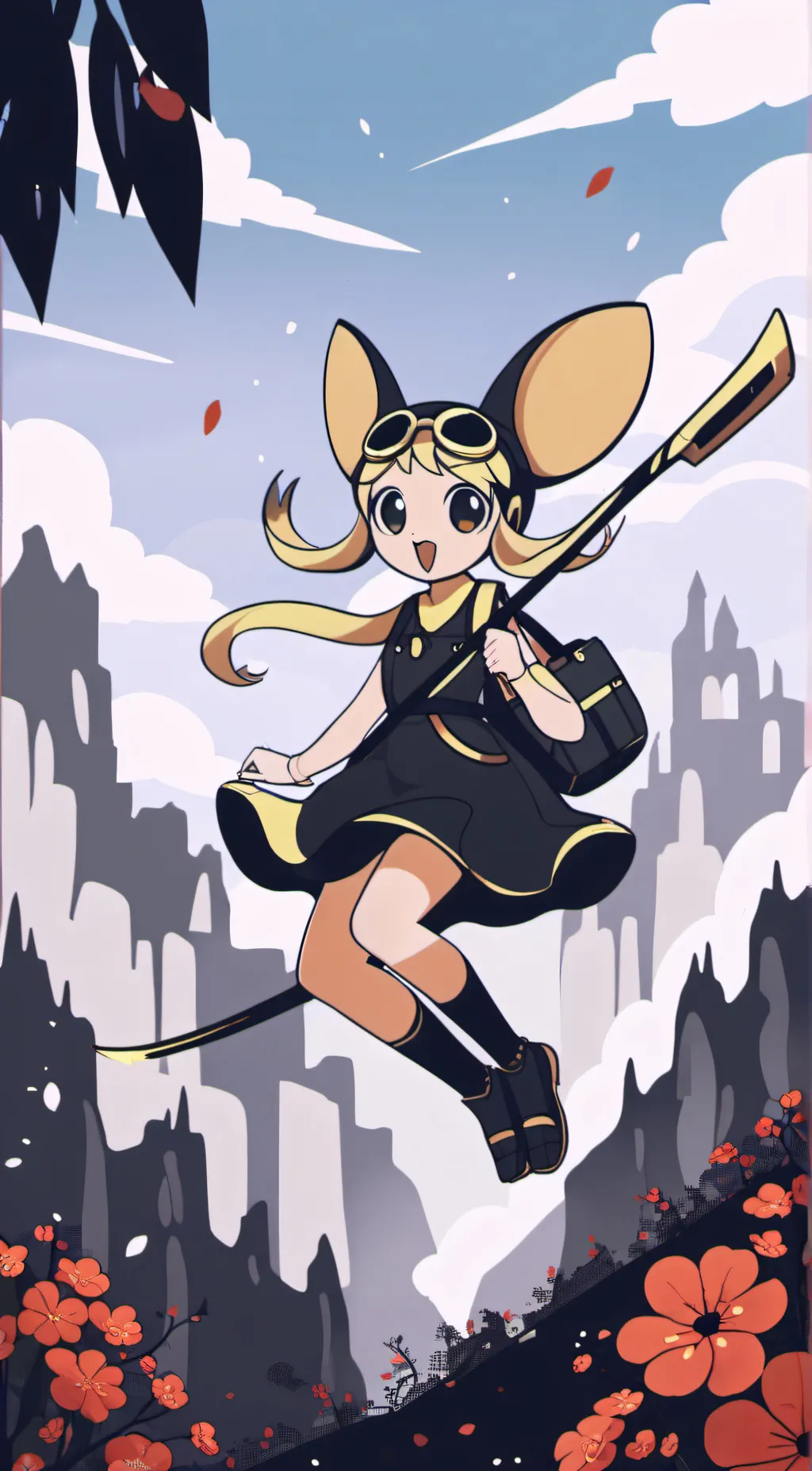 ai character: Bubbles ppg background