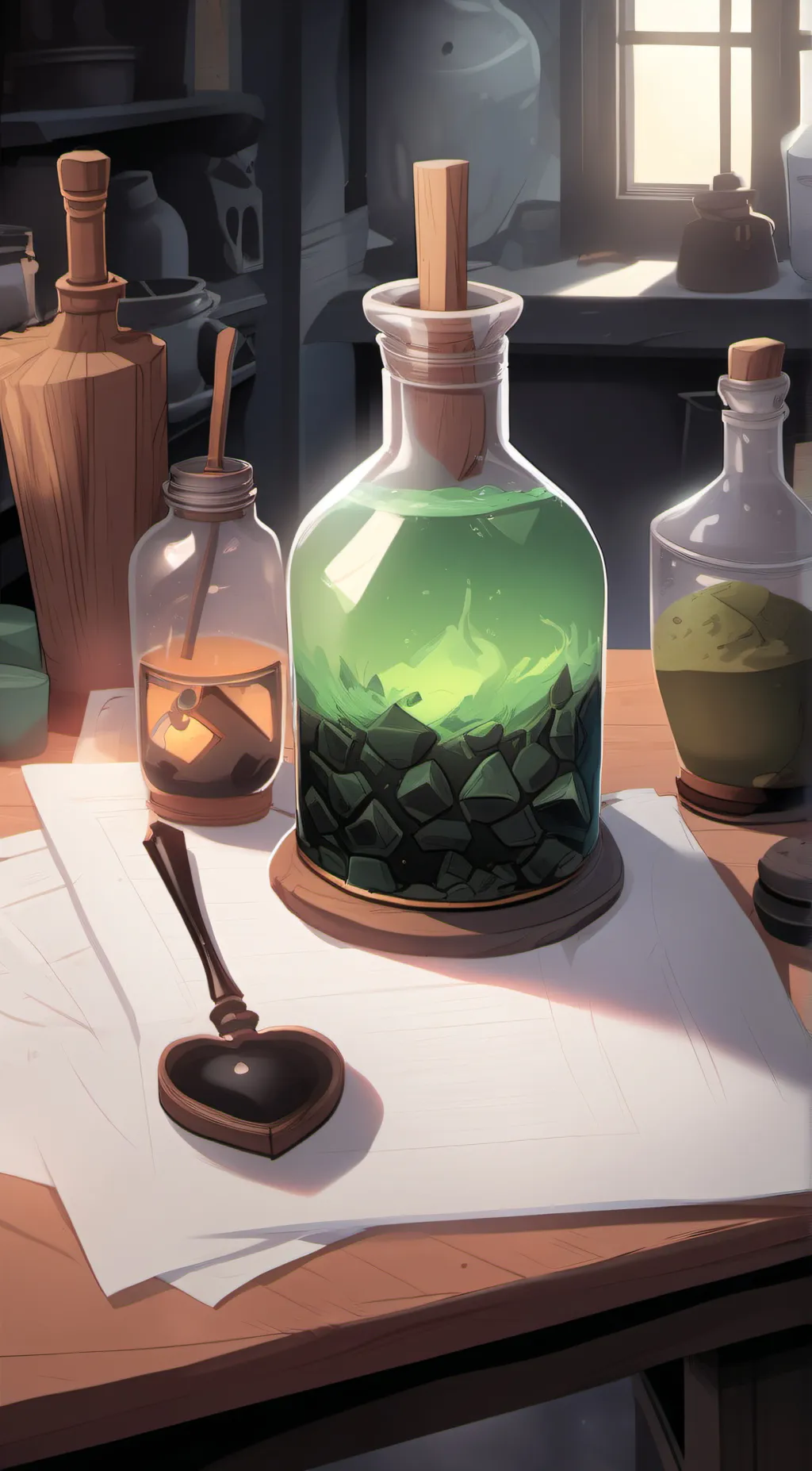 ai character: Queen zombie potio background