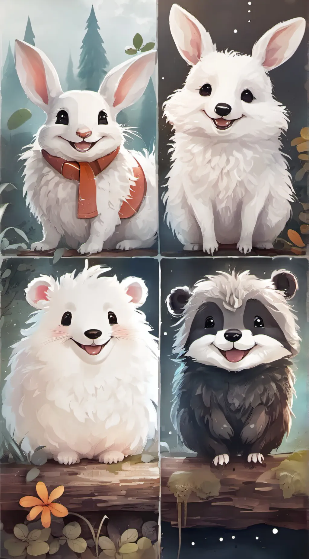 ai character: smiling critters 3 background