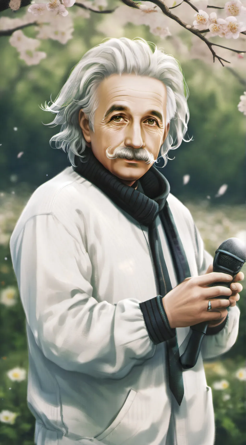 ai character: Albert Einstein  background