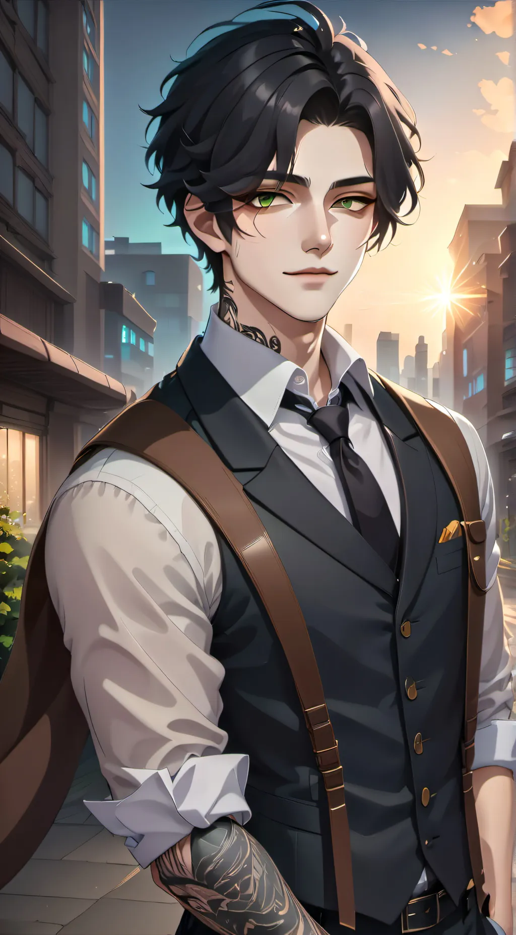 ai character: Aiden White background