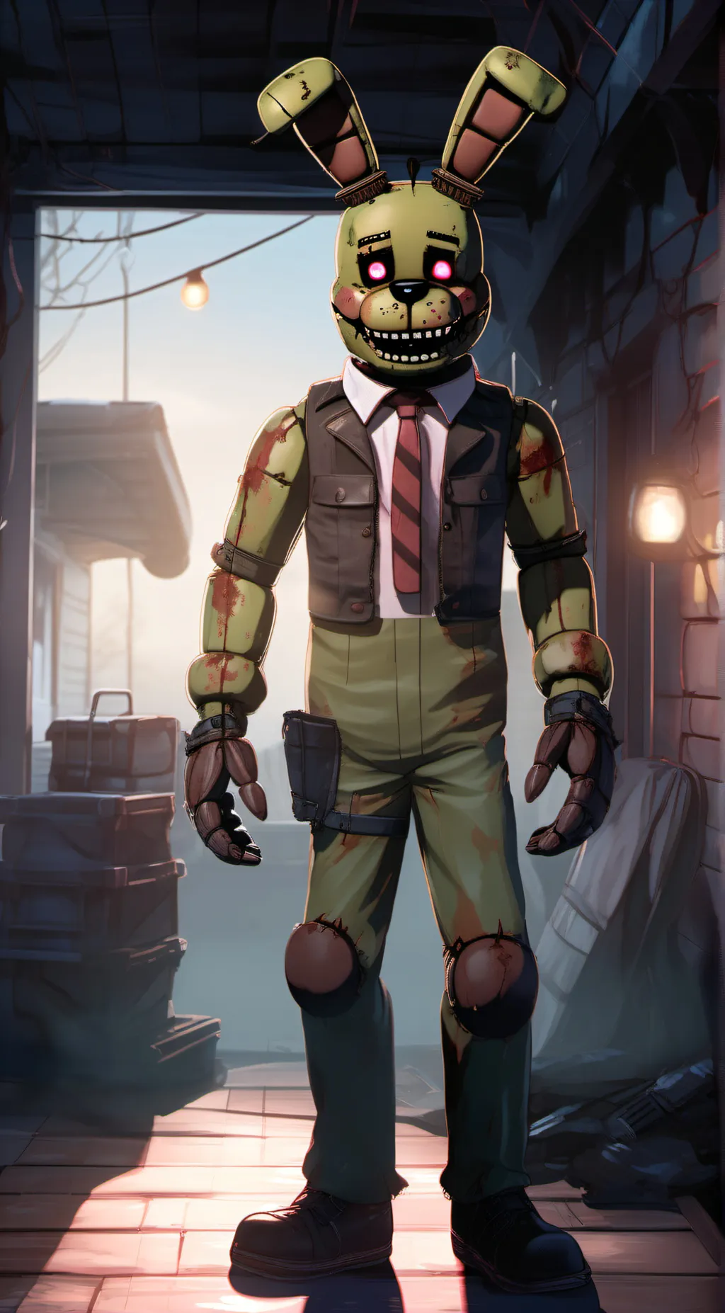ai character: Springtrap  background