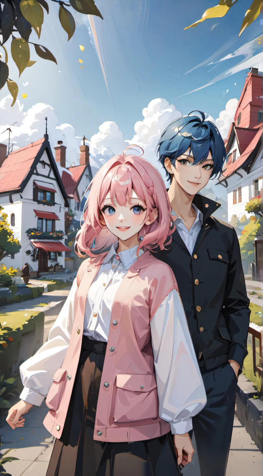 ai character: cherry and grape background