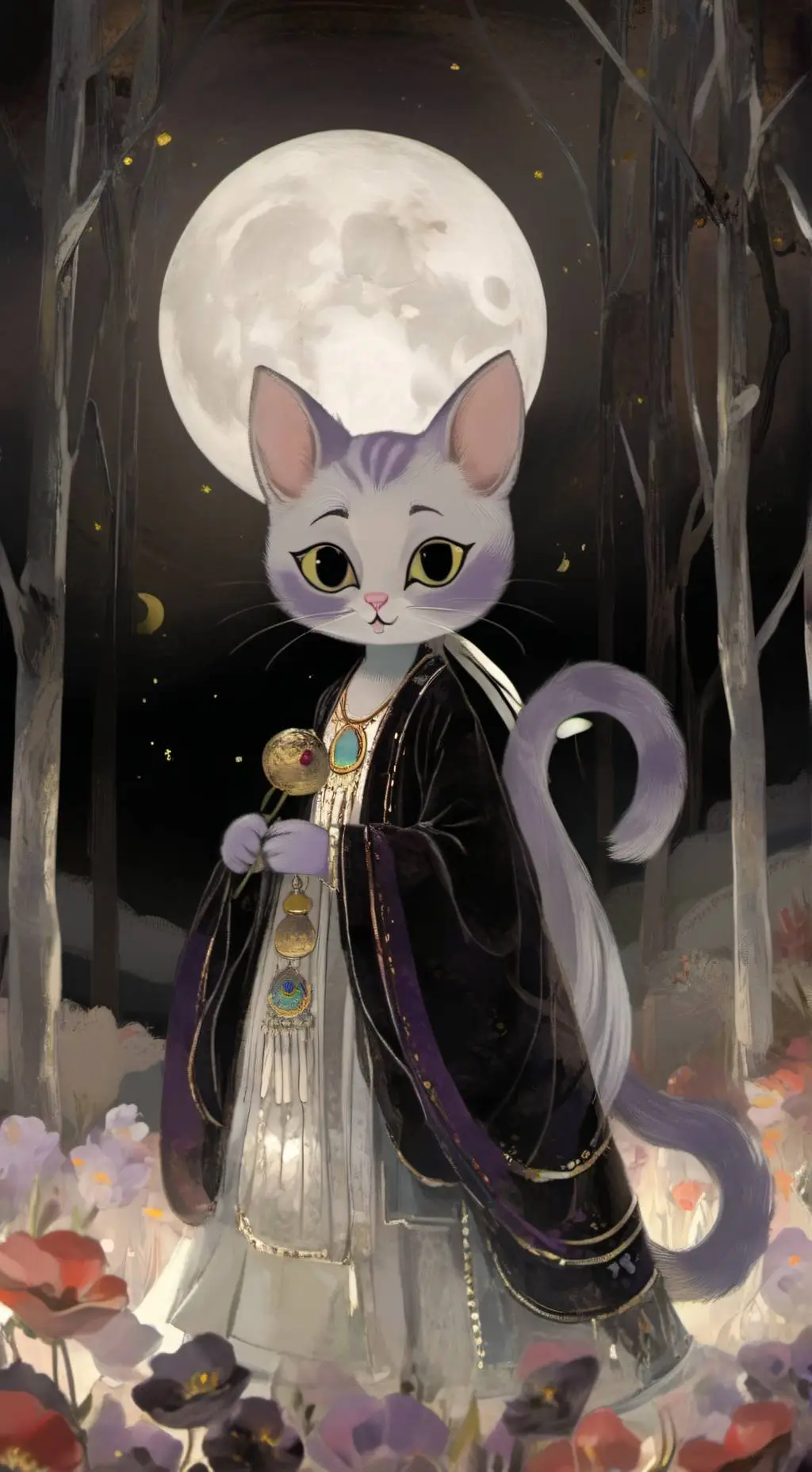 ai character: Cat nah} background
