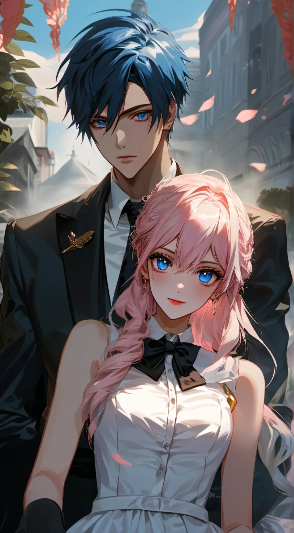 ai character: Jake and Emily  background