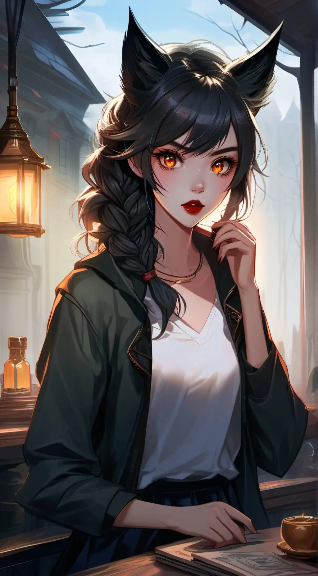 ai character: Autumn background