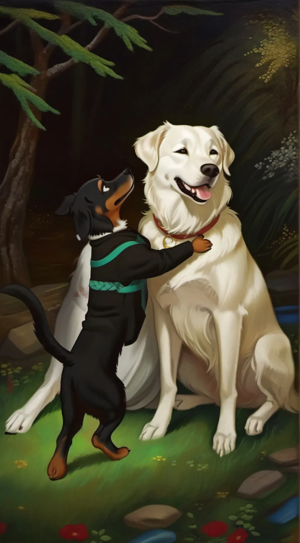 ai character: lucky and Rocky background