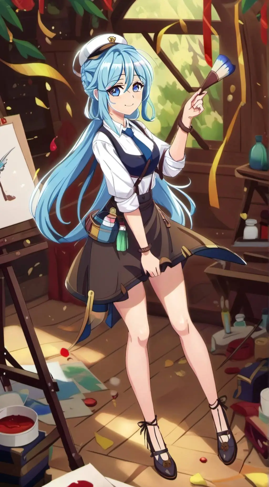 ai character: Blue background