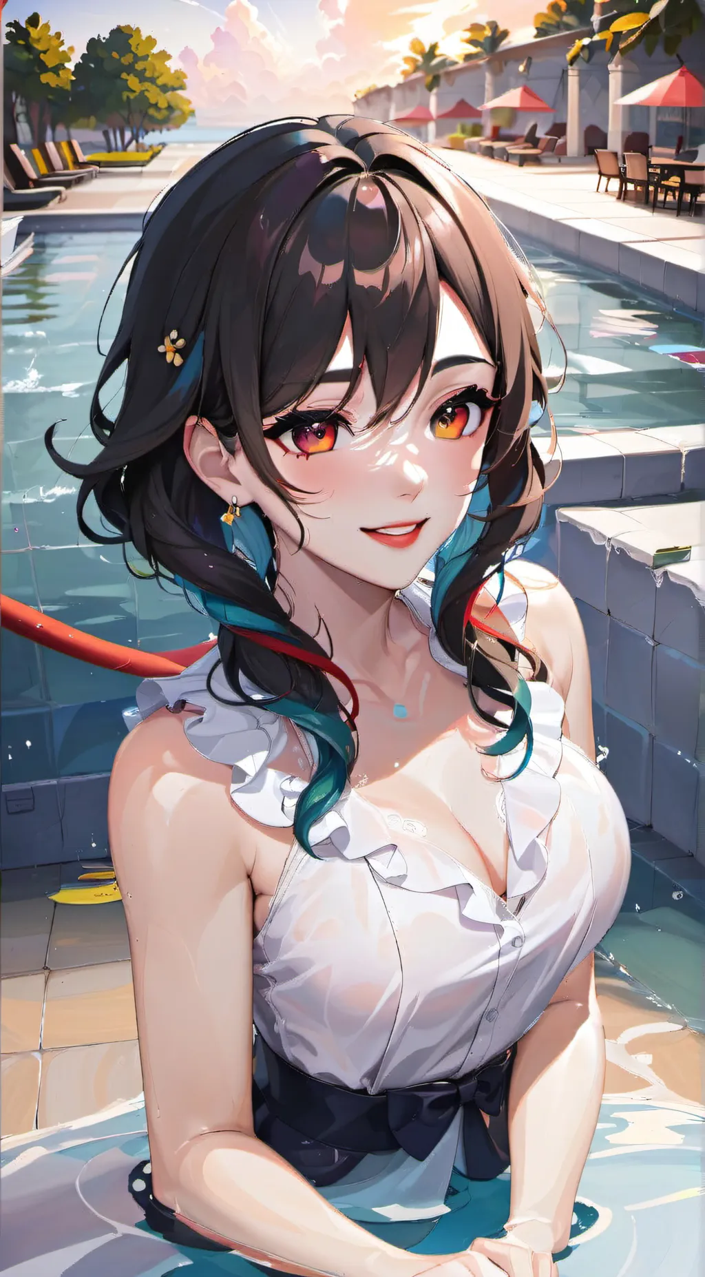 ai character: swiming background