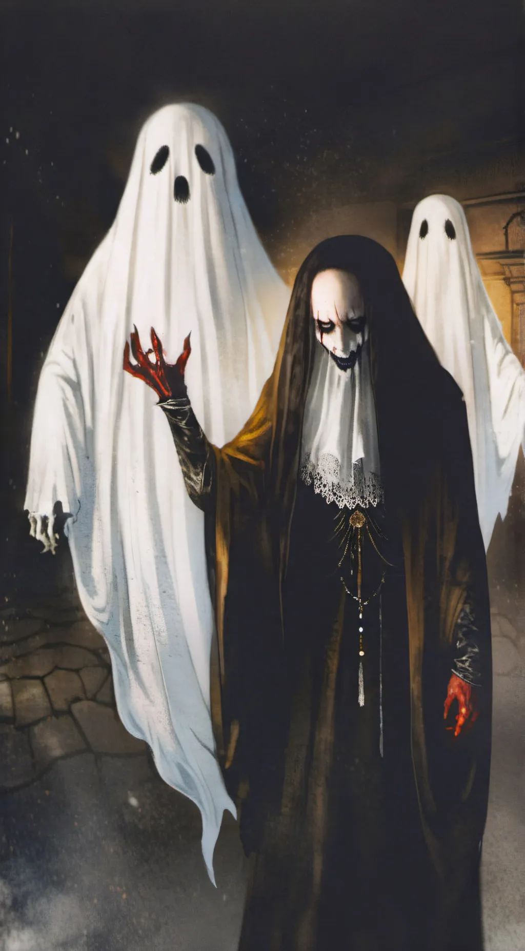 ai character: Ghost number 666 background