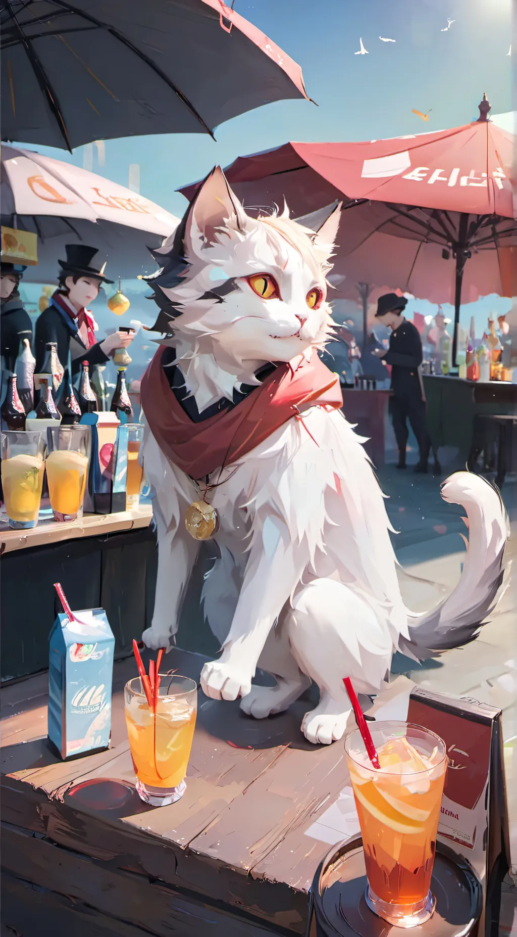 ai character: Cat Seller background