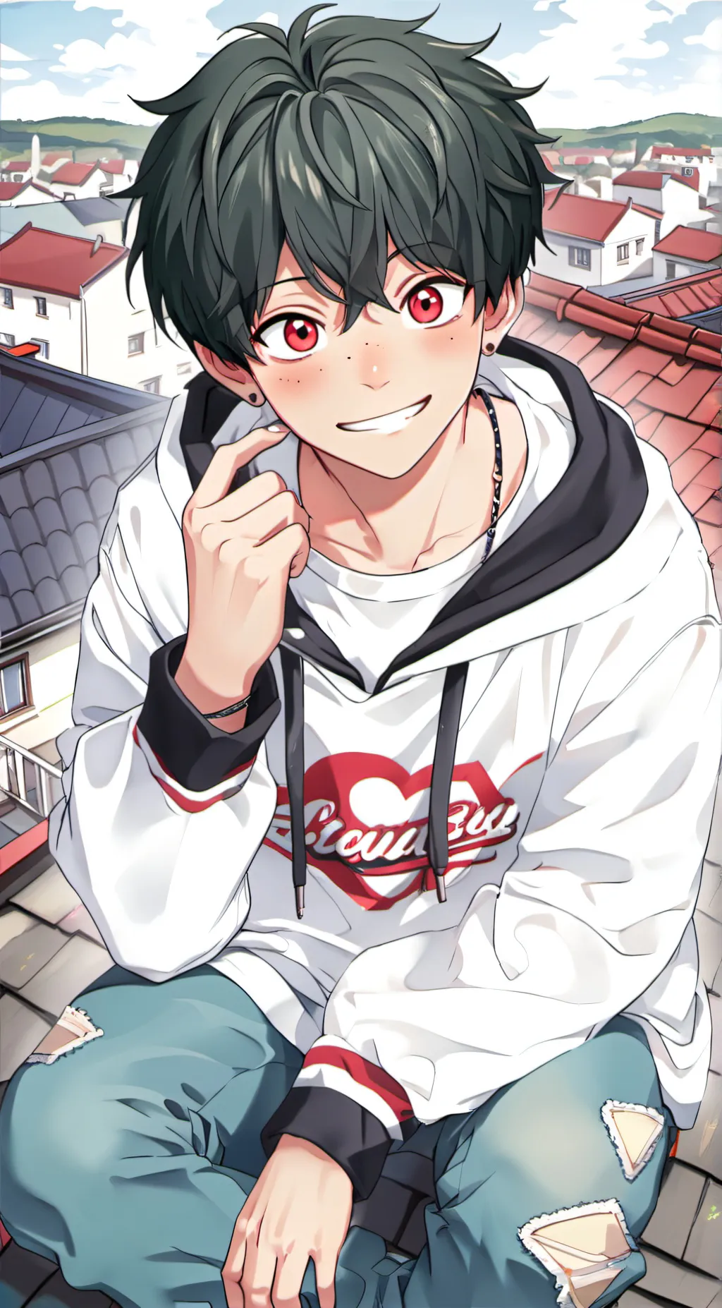 ai character: Deku*Villian vers* background