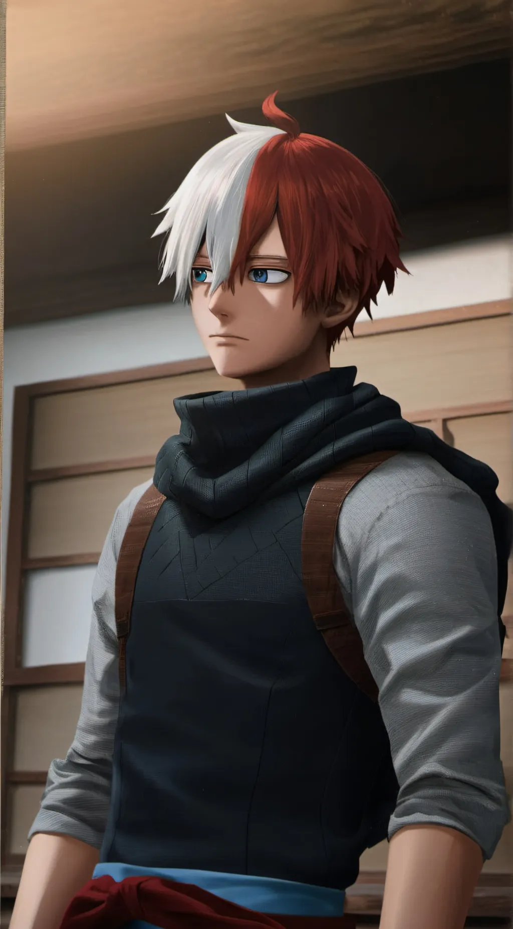 ai character: Shoto Todoroki background