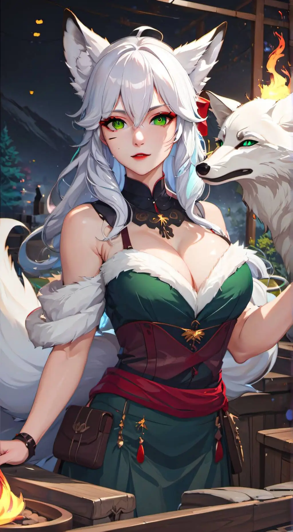 ai character: Alpha Fox Female  background