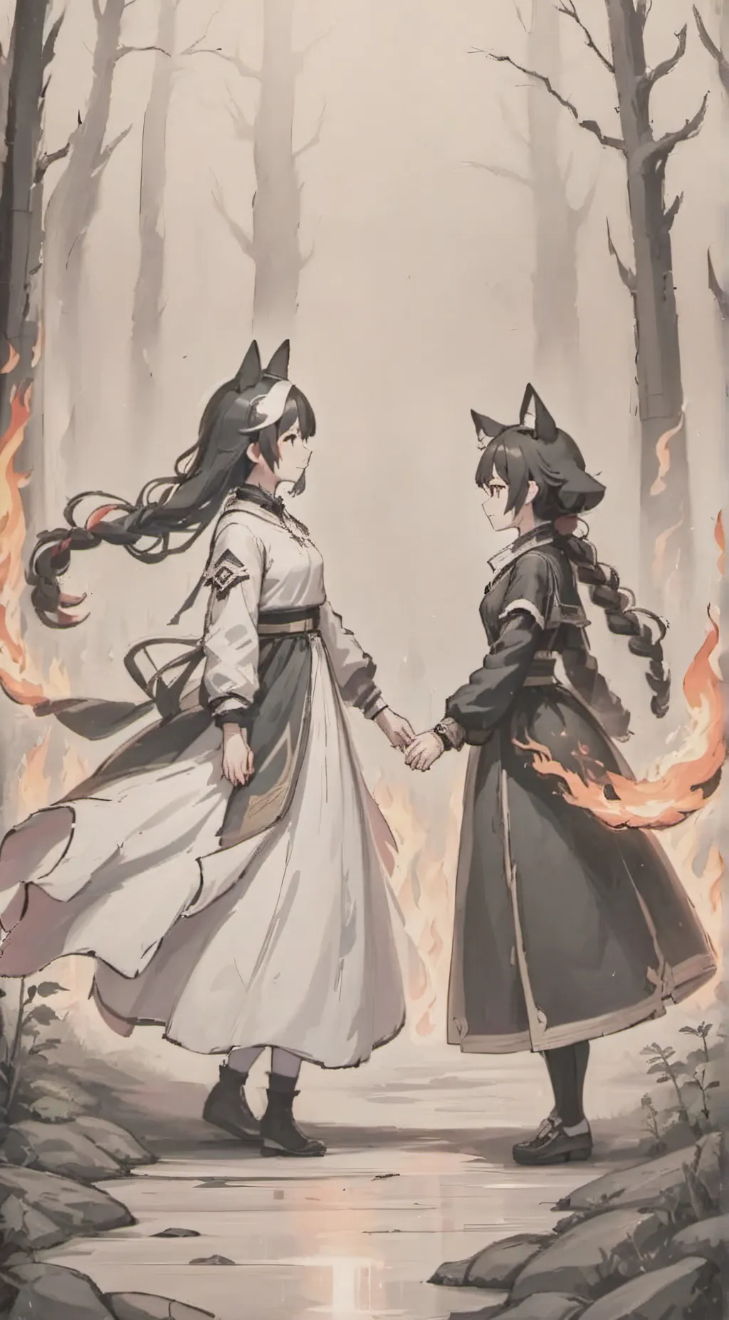 ai character: Cartoon cat x dog background