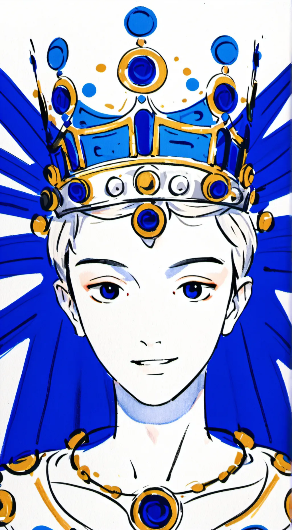 ai character: Blue background