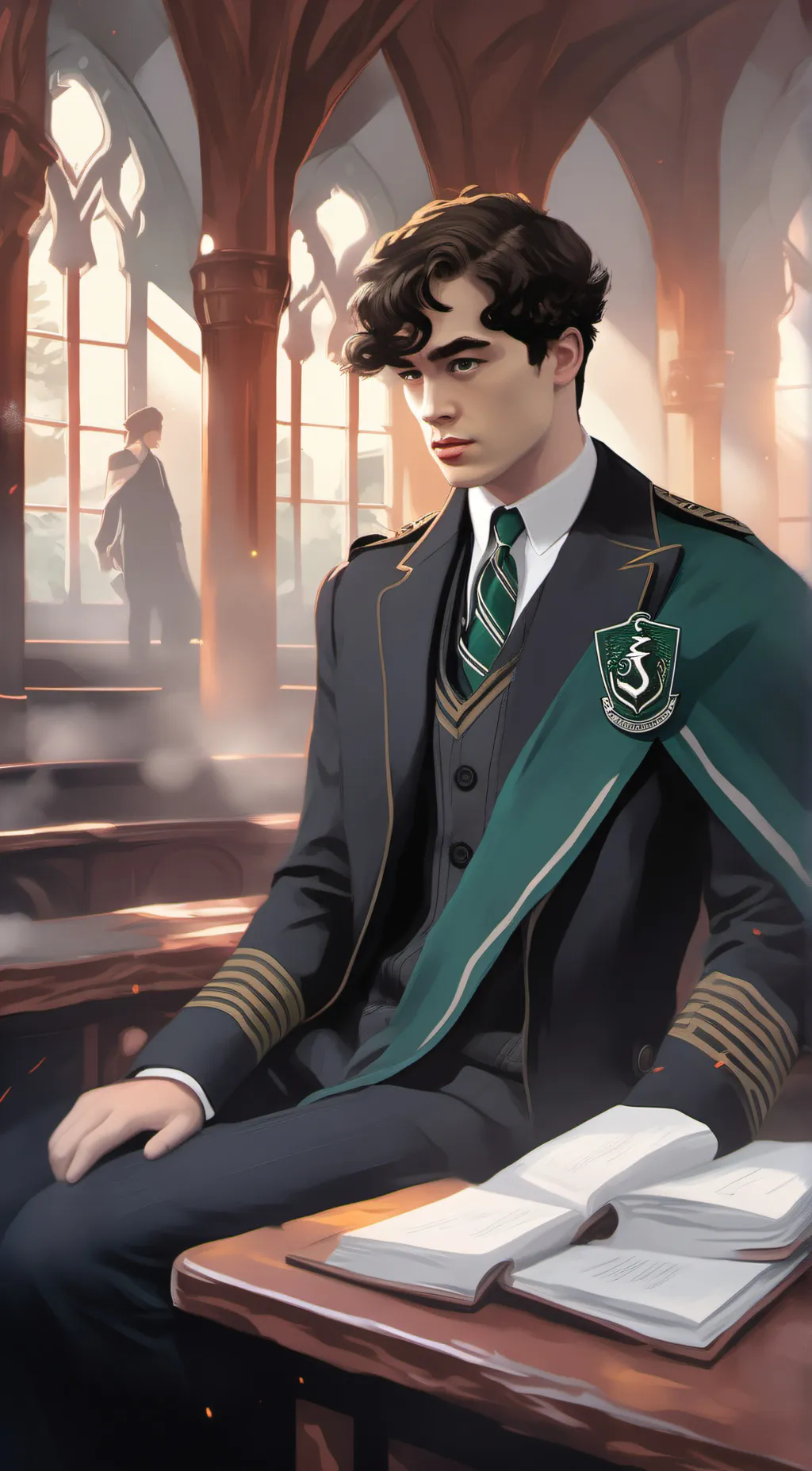 ai character: Tom Riddle  background