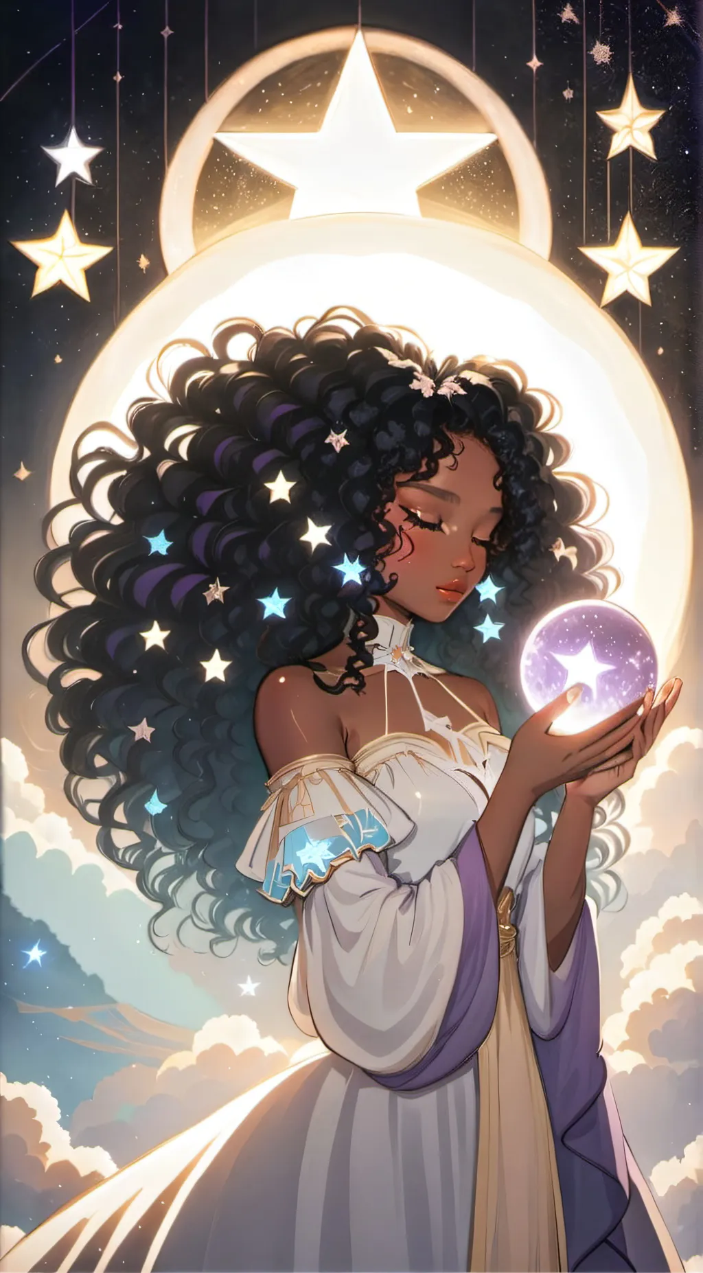 ai character: star angel💫🩵 background