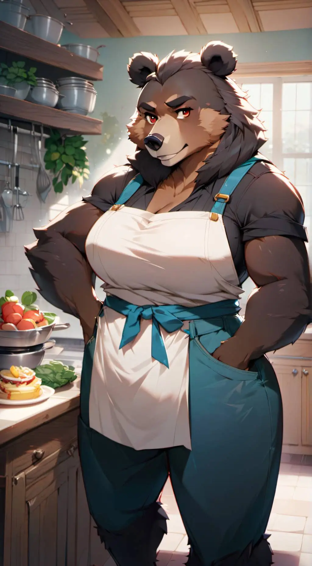 ai character: Mama Bear background