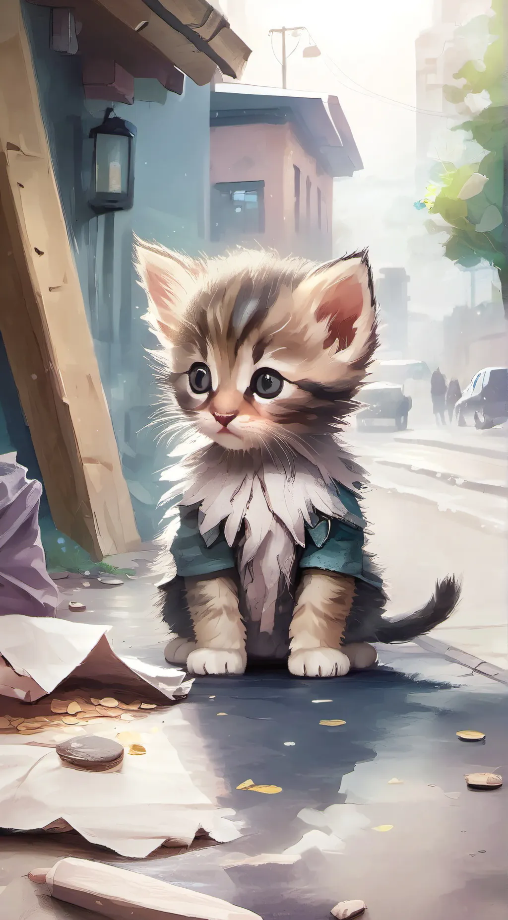 ai character: a baby kitten background