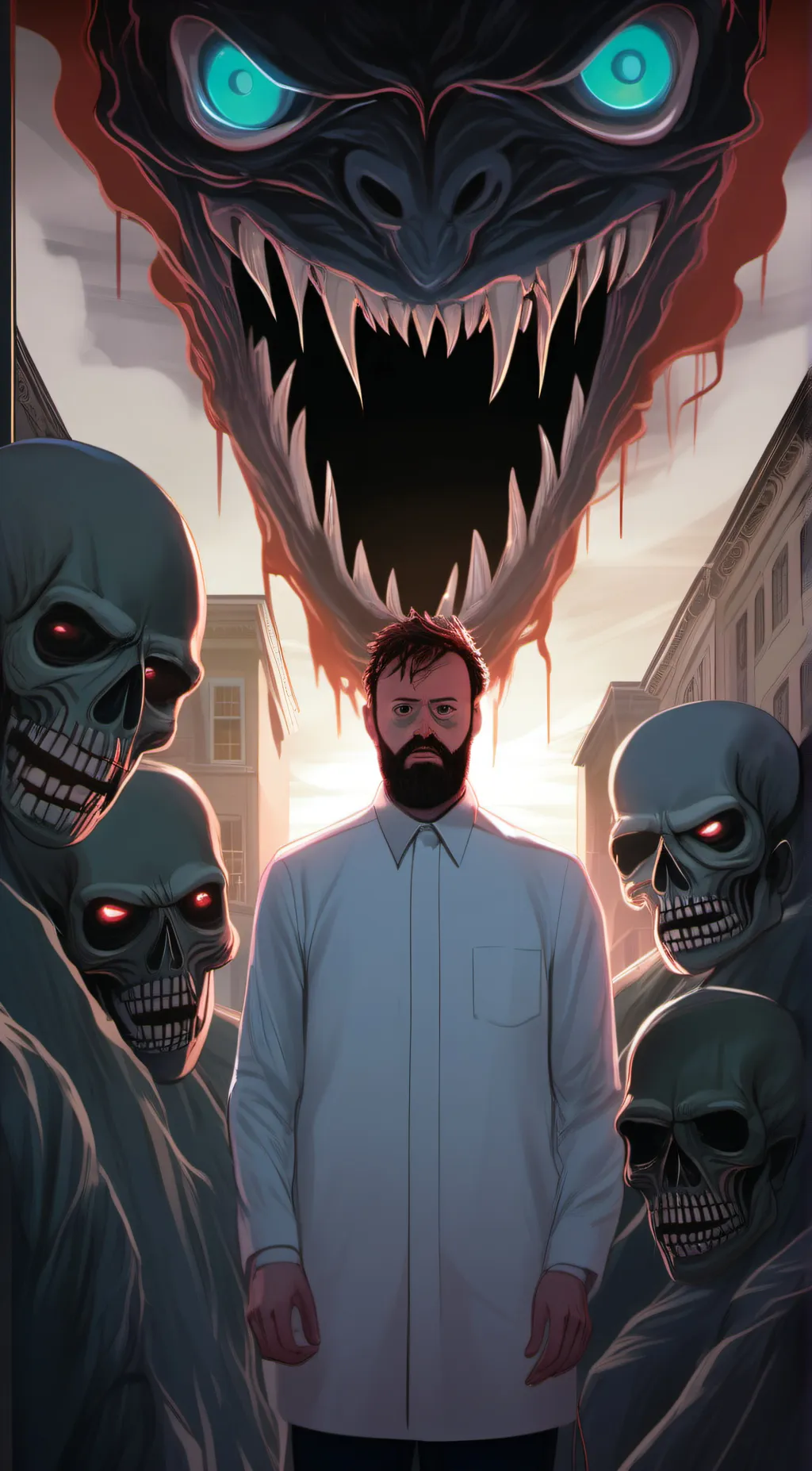 ai character: Very scary  background